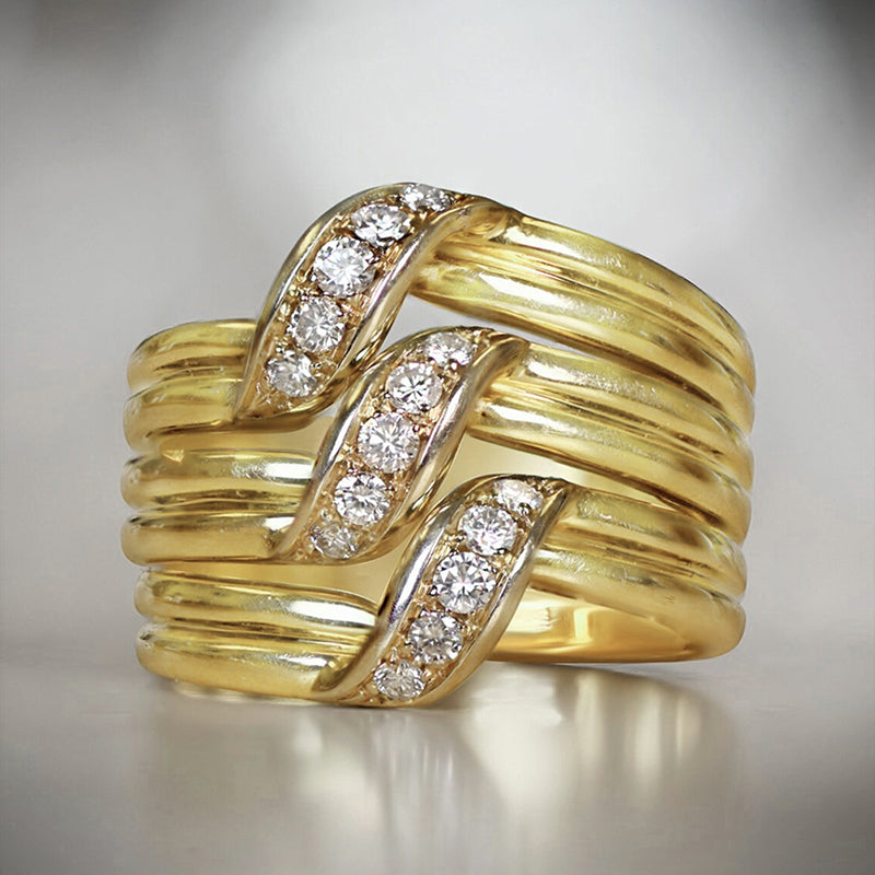 Multi-Band Crystal Wave Ring