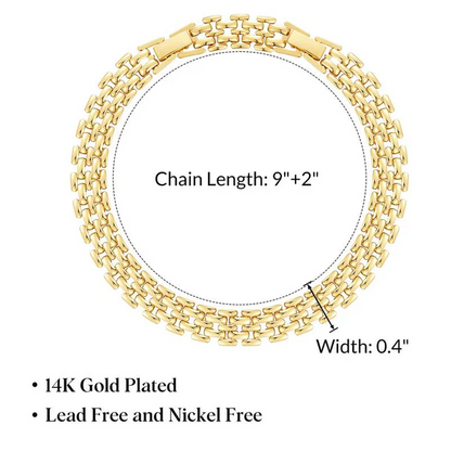 2pc 14k Chunky Link Anklets
