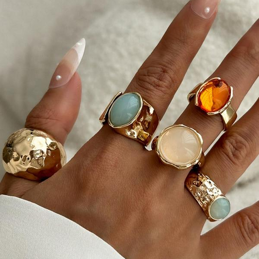 Vintage Stone Ring Set