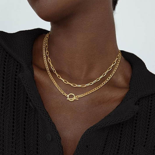 2pc Layered Toggle Necklace