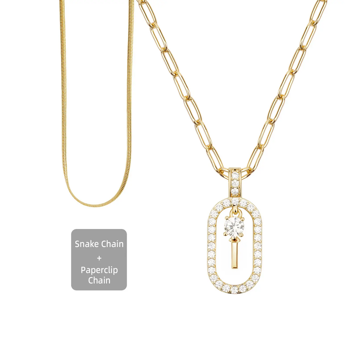 2pc Initial Necklace Set