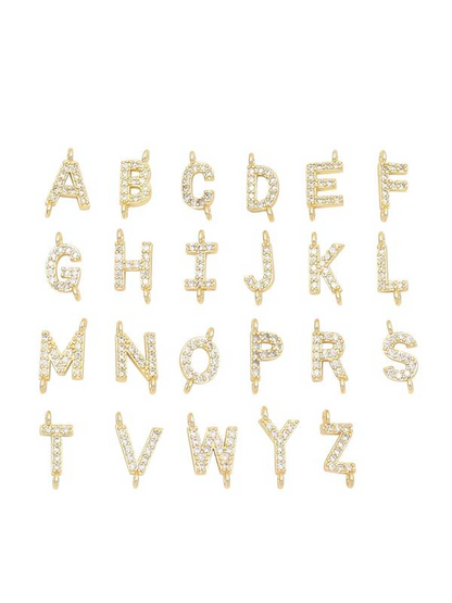 Crystal Bow Knot Letter Necklace
