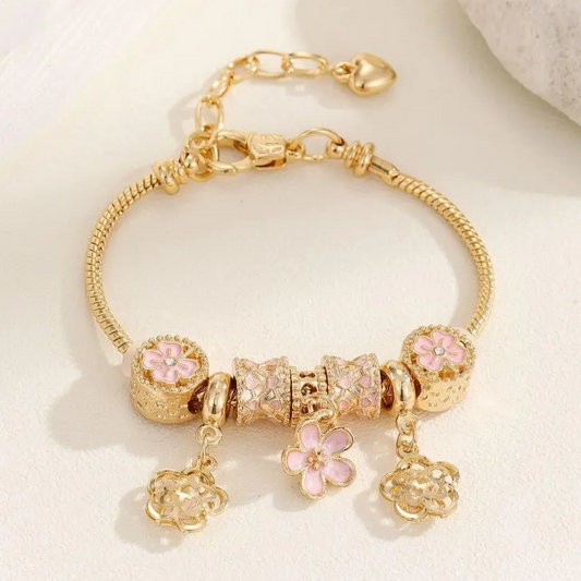 Floral Rhinestone Bracelet