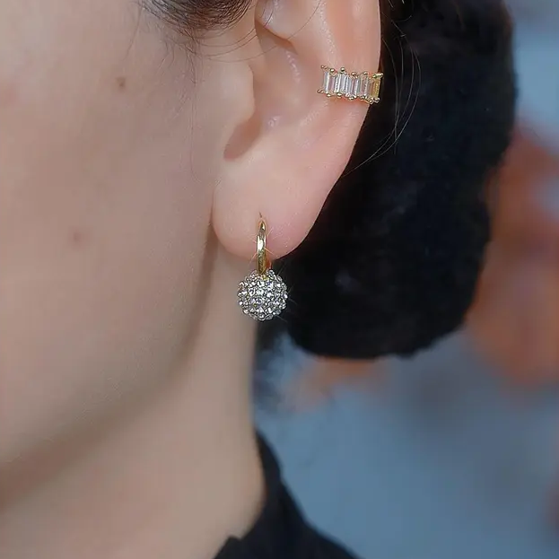 Diamond Ball Earrings