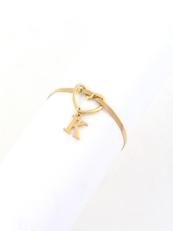 Dainty Heart Initial Anklet
