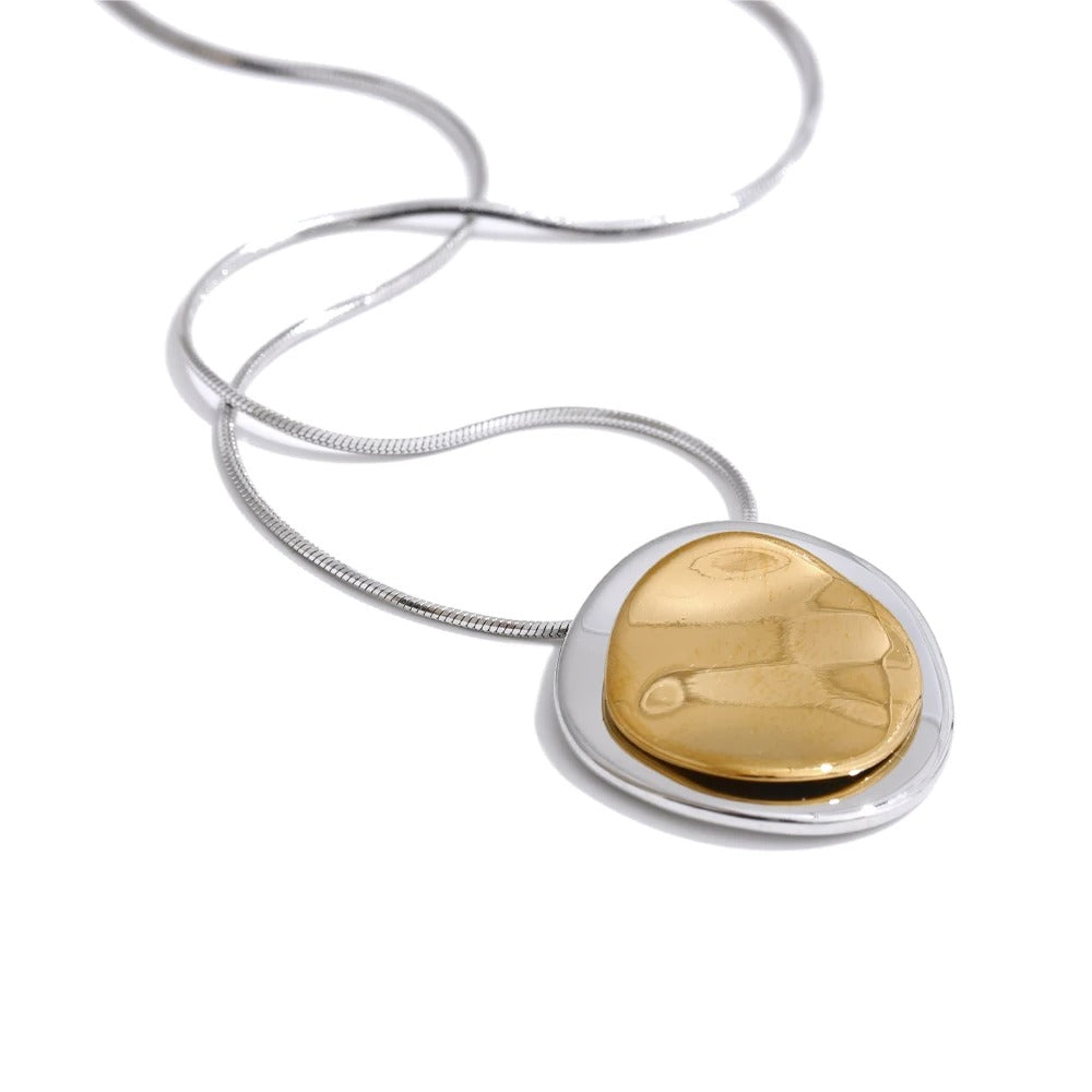 Double Flat Pebble Necklace