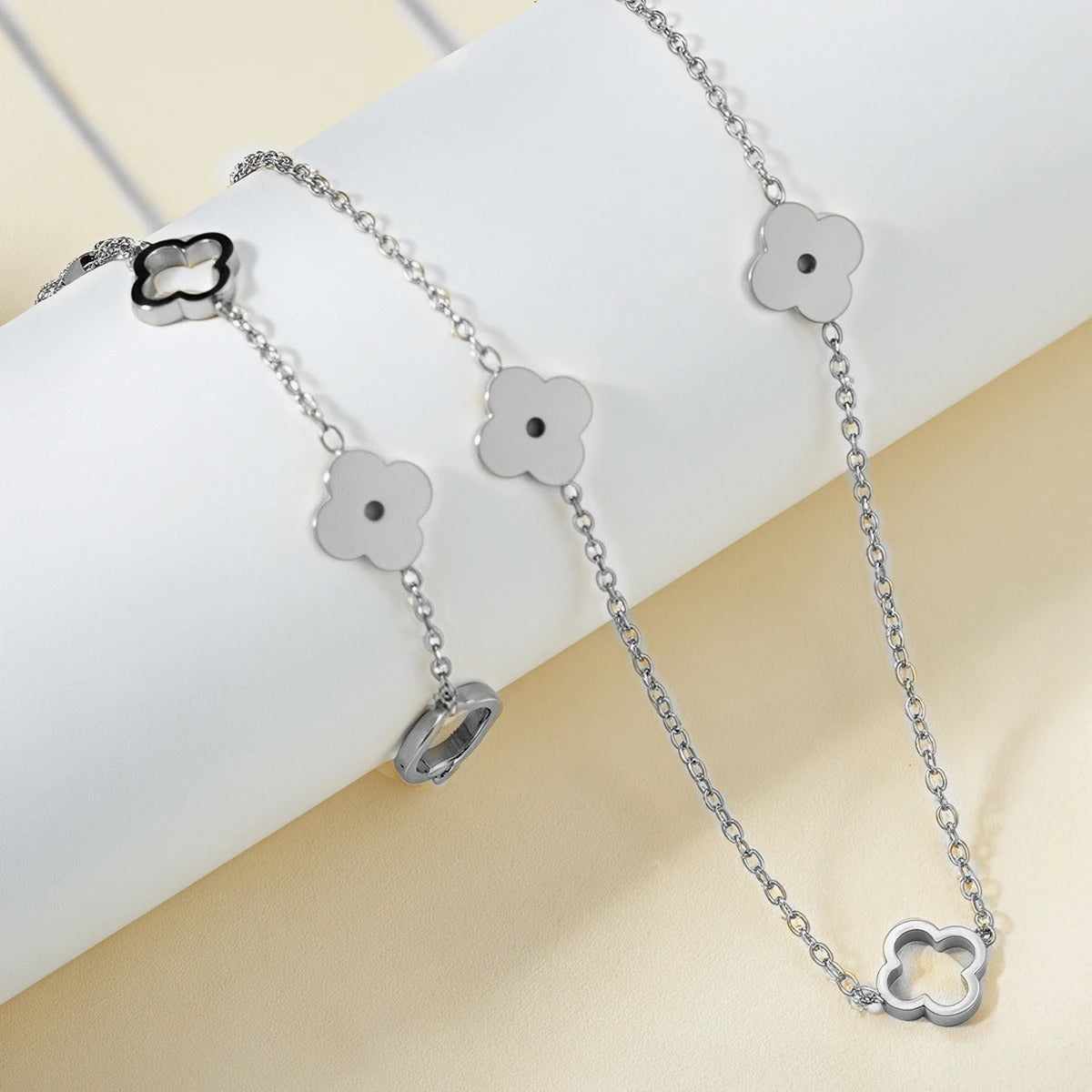 Four Leaf Clover Blossom Necklace