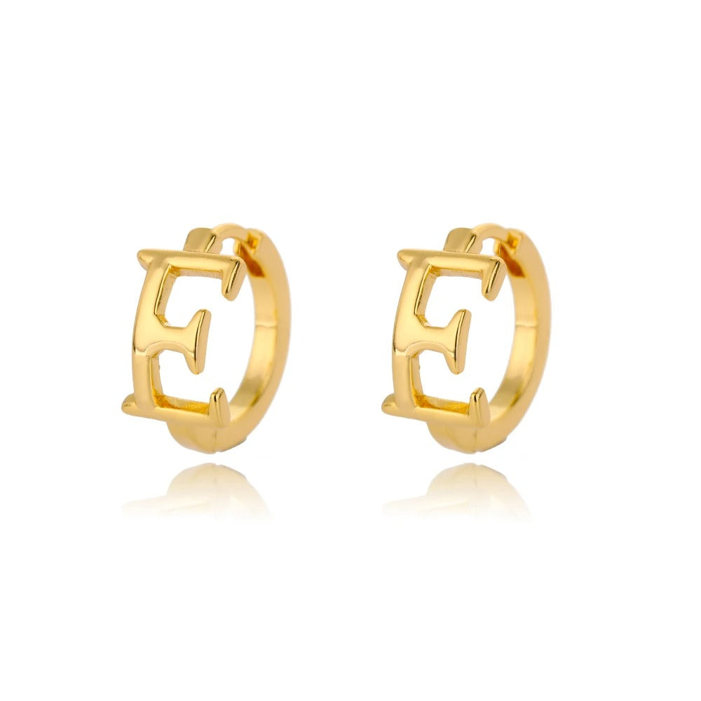 Minimal Initial Letter Stud Earrings