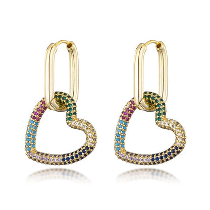 Geometric Hearts Hoop Earrings