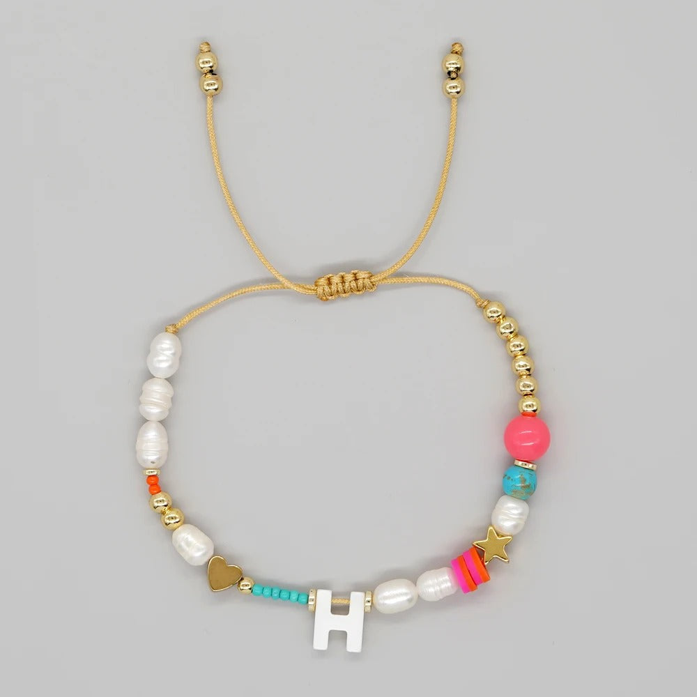 Color Splash Initial Bracelet