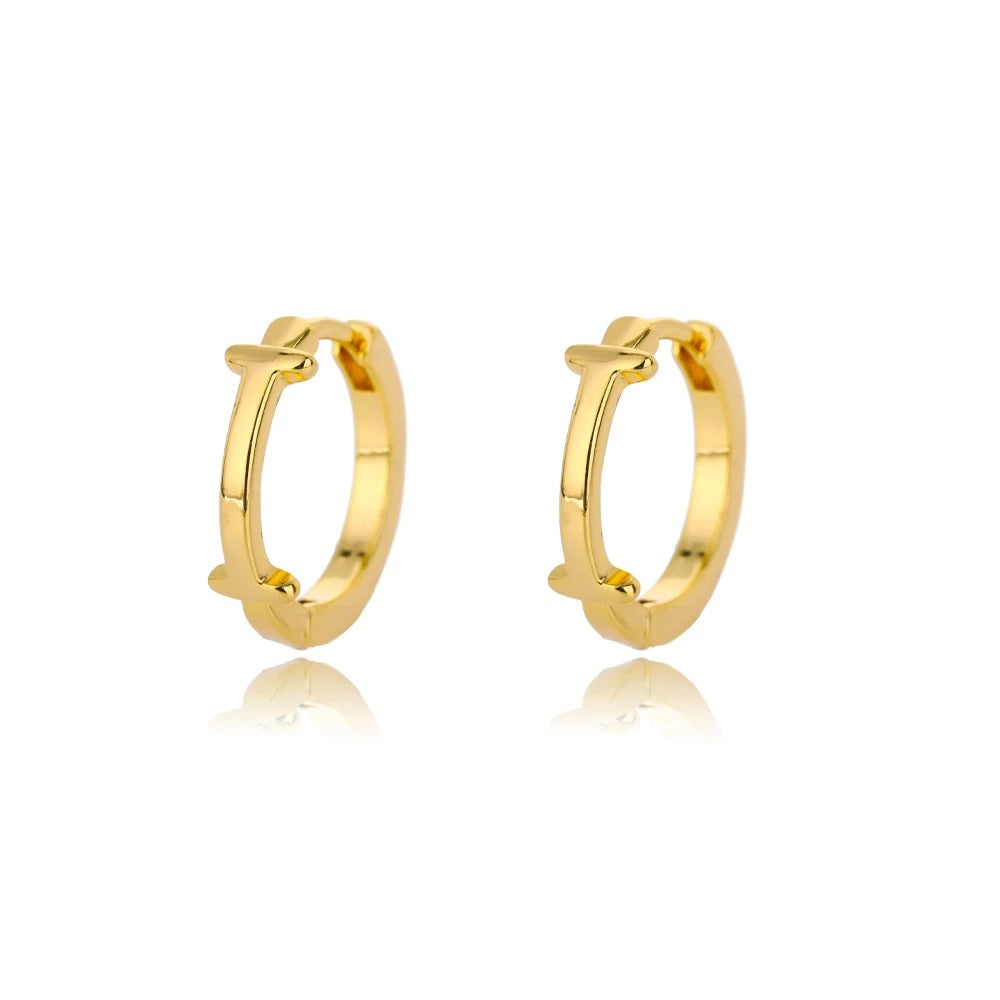 Minimal Initial Letter Stud Earrings
