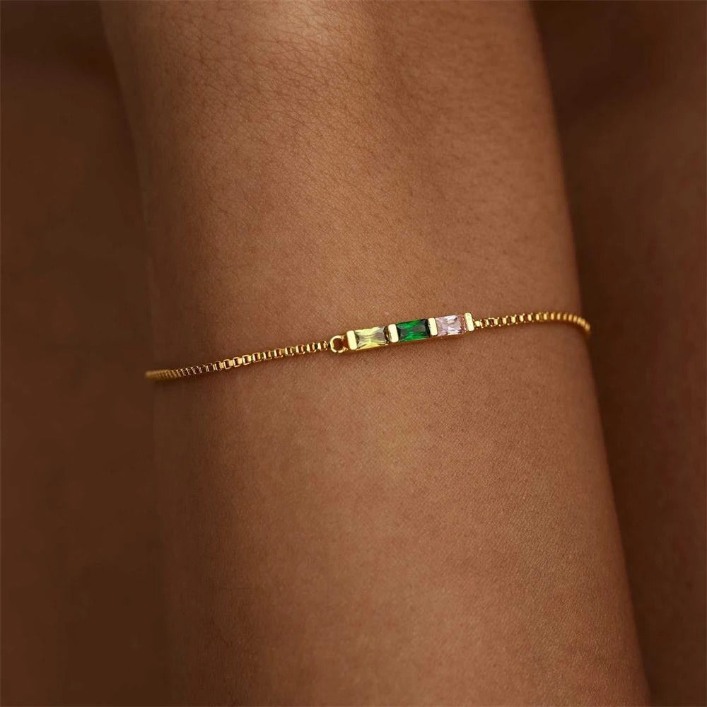 Thin Green Crystal Bracelet