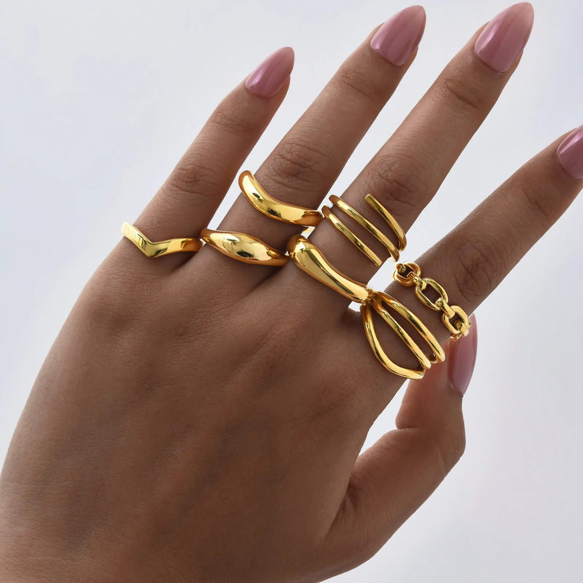 Geometric Minimalist Ring Set