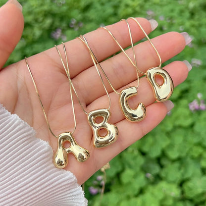 Chunky Balloon Initial Letter Necklace