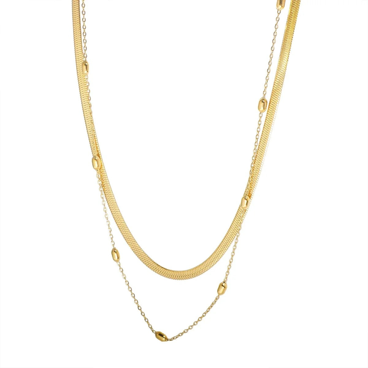 Vintage Textured Layered Necklace