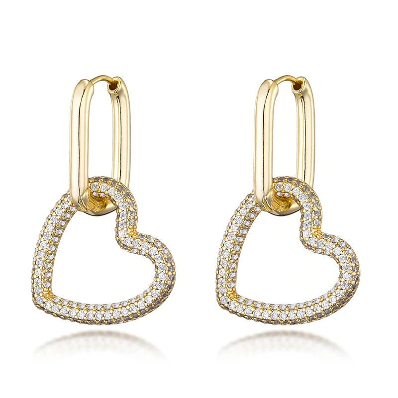 Geometric Hearts Hoop Earrings