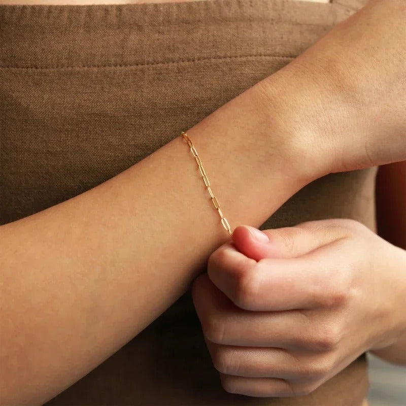 Tiny Paper Clip Bracelet