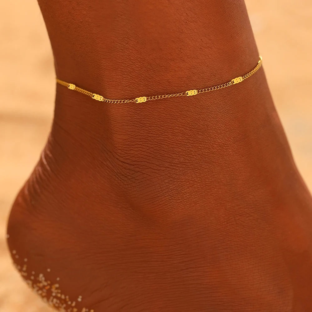 Delicate Minimal Thin Chain Anklet
