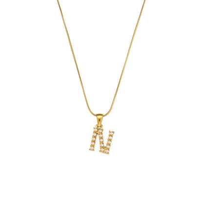 Pearl Letter Initial Necklace