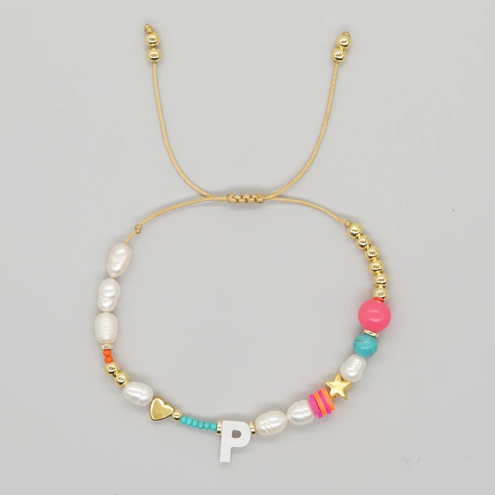 Color Splash Initial Bracelet