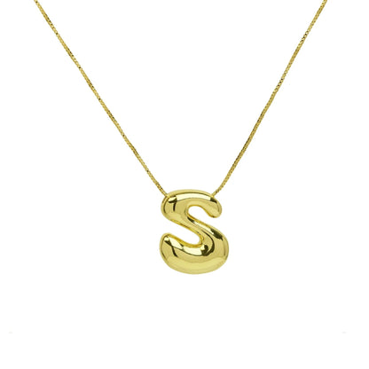 Chunky Balloon Initial Letter Necklace