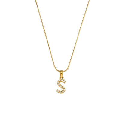 Pearl Letter Initial Necklace