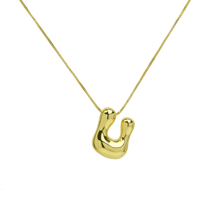 Chunky Balloon Initial Letter Necklace