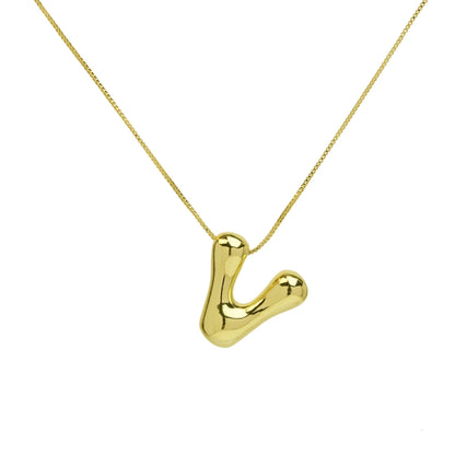 Chunky Balloon Initial Letter Necklace