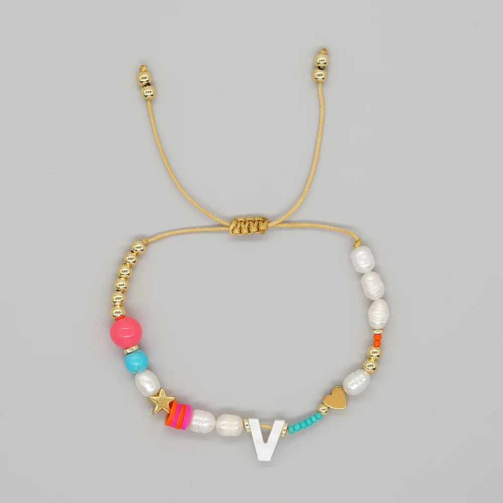 Color Splash Initial Bracelet