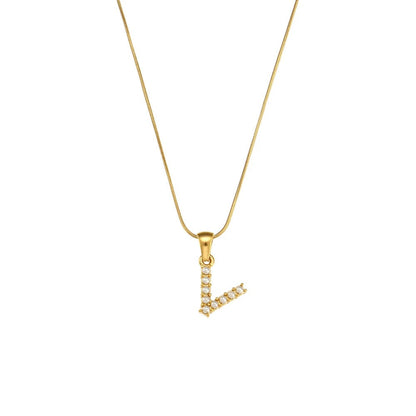 Pearl Letter Initial Necklace