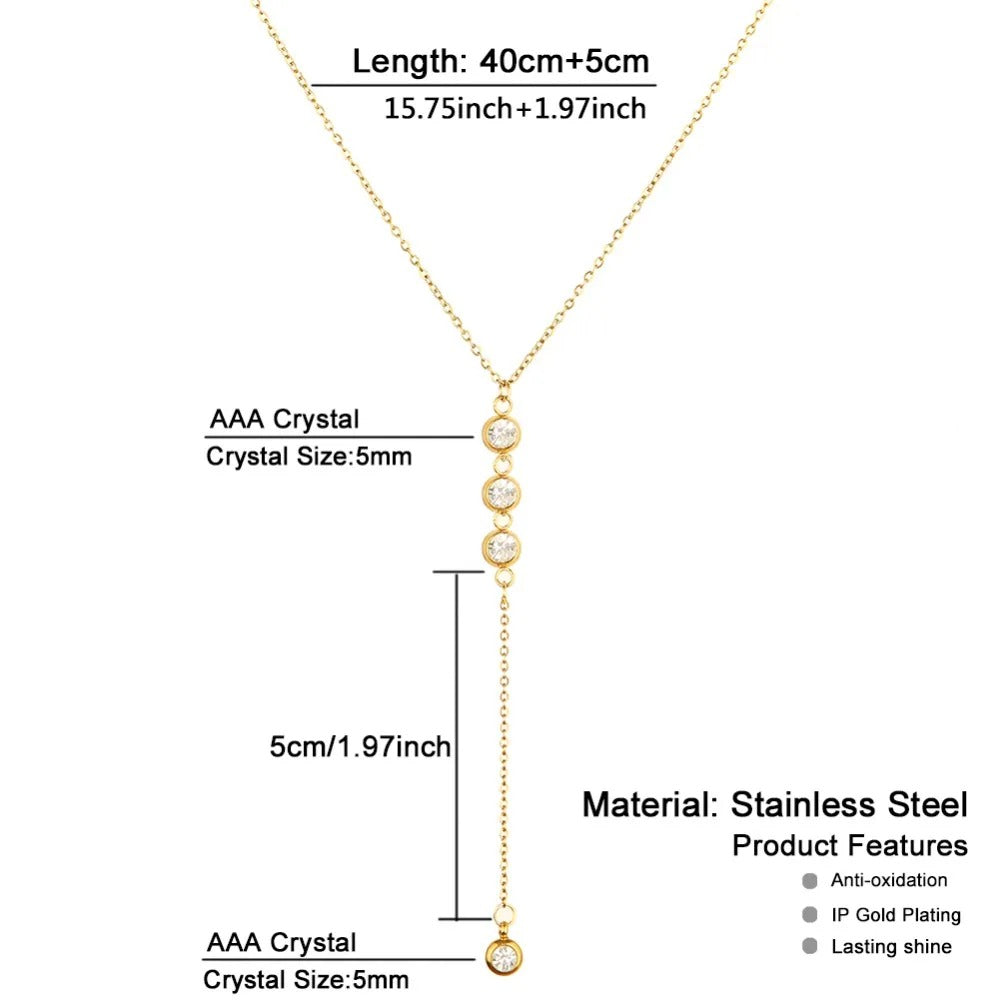 Hanging Crystal Necklace & Earring Set