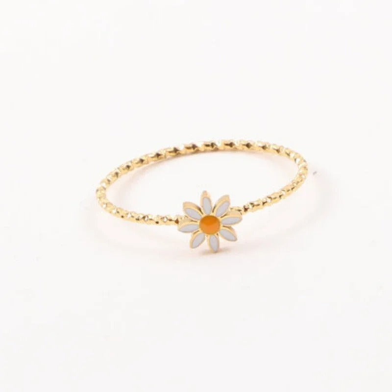 Pattern Sunflower Thin Ring
