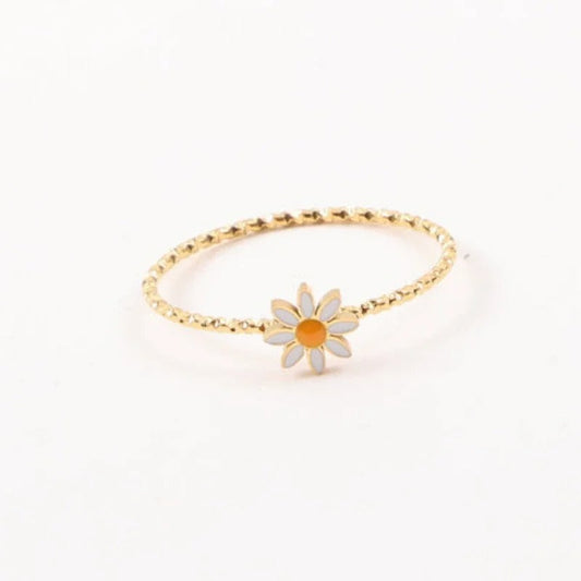 Pattern Sunflower Thin Ring