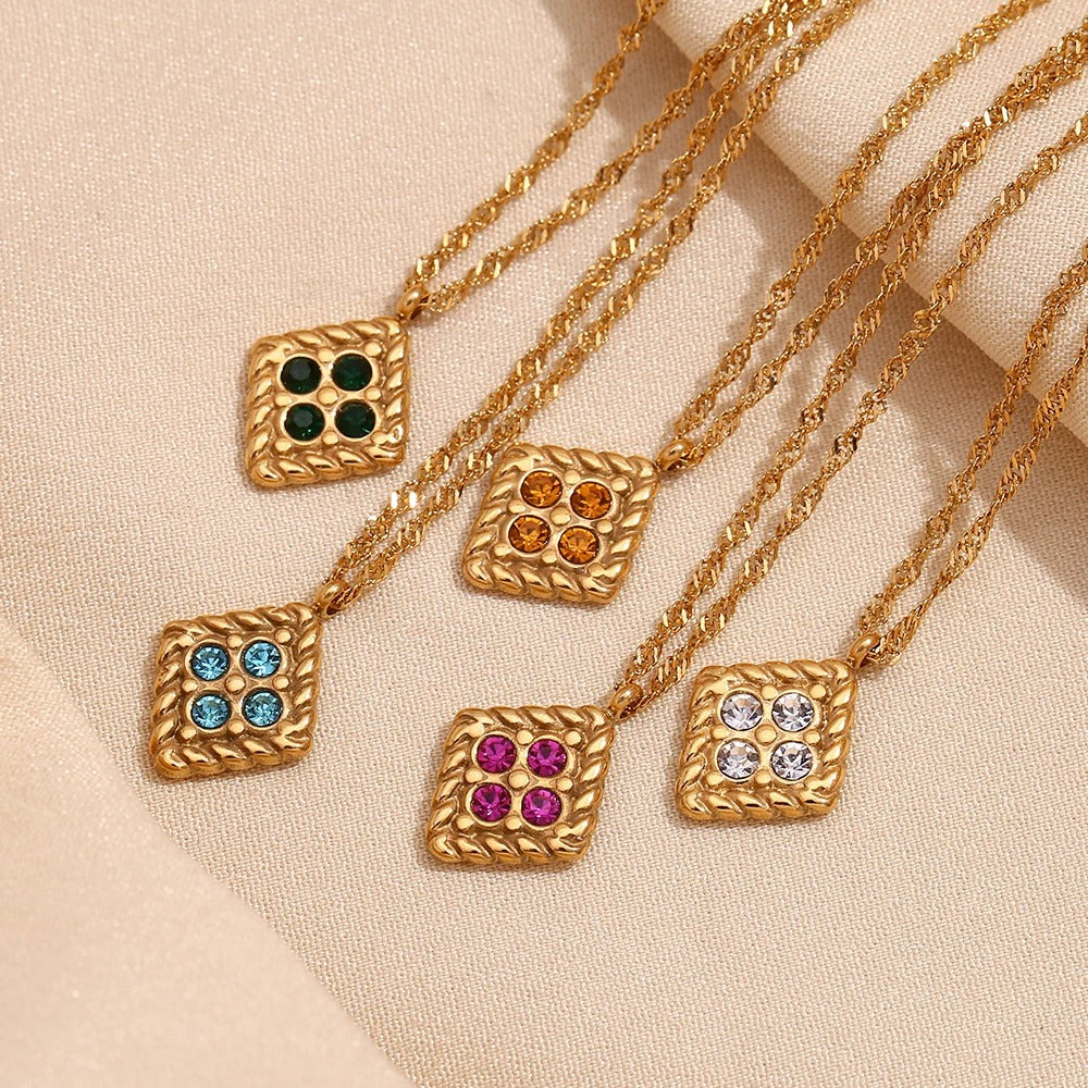 Colorful Rhinestone Cookies Necklace