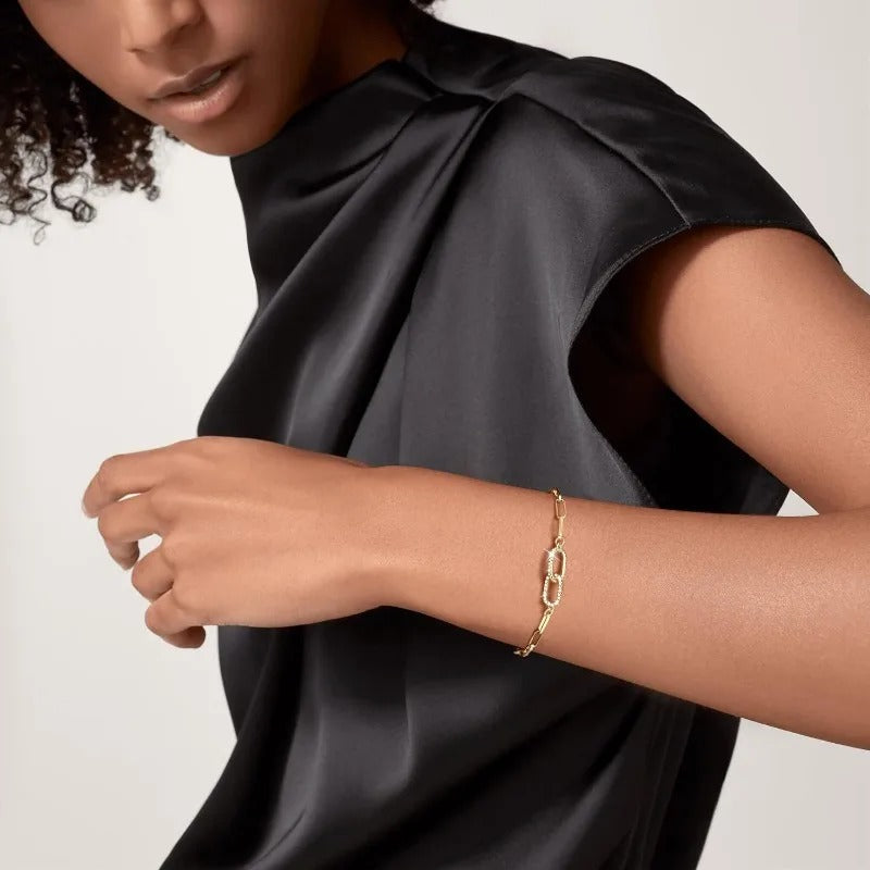 Adjustable Interlocks Hoop Bracelet
