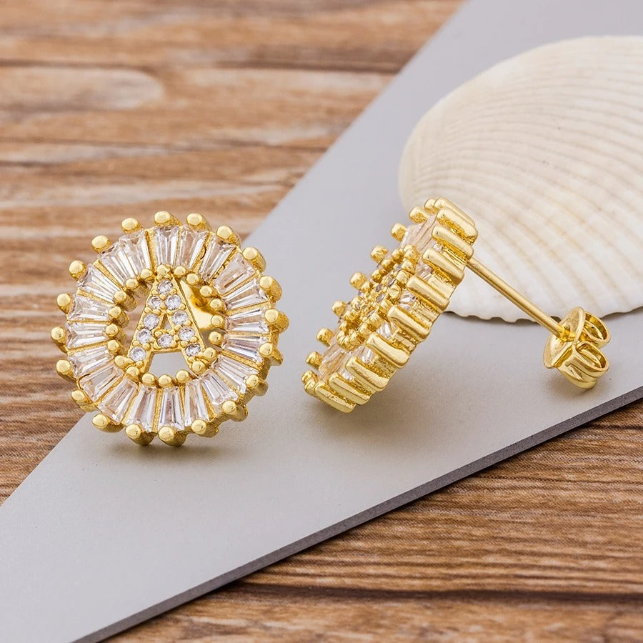 Dainty Initial Letter Earrings