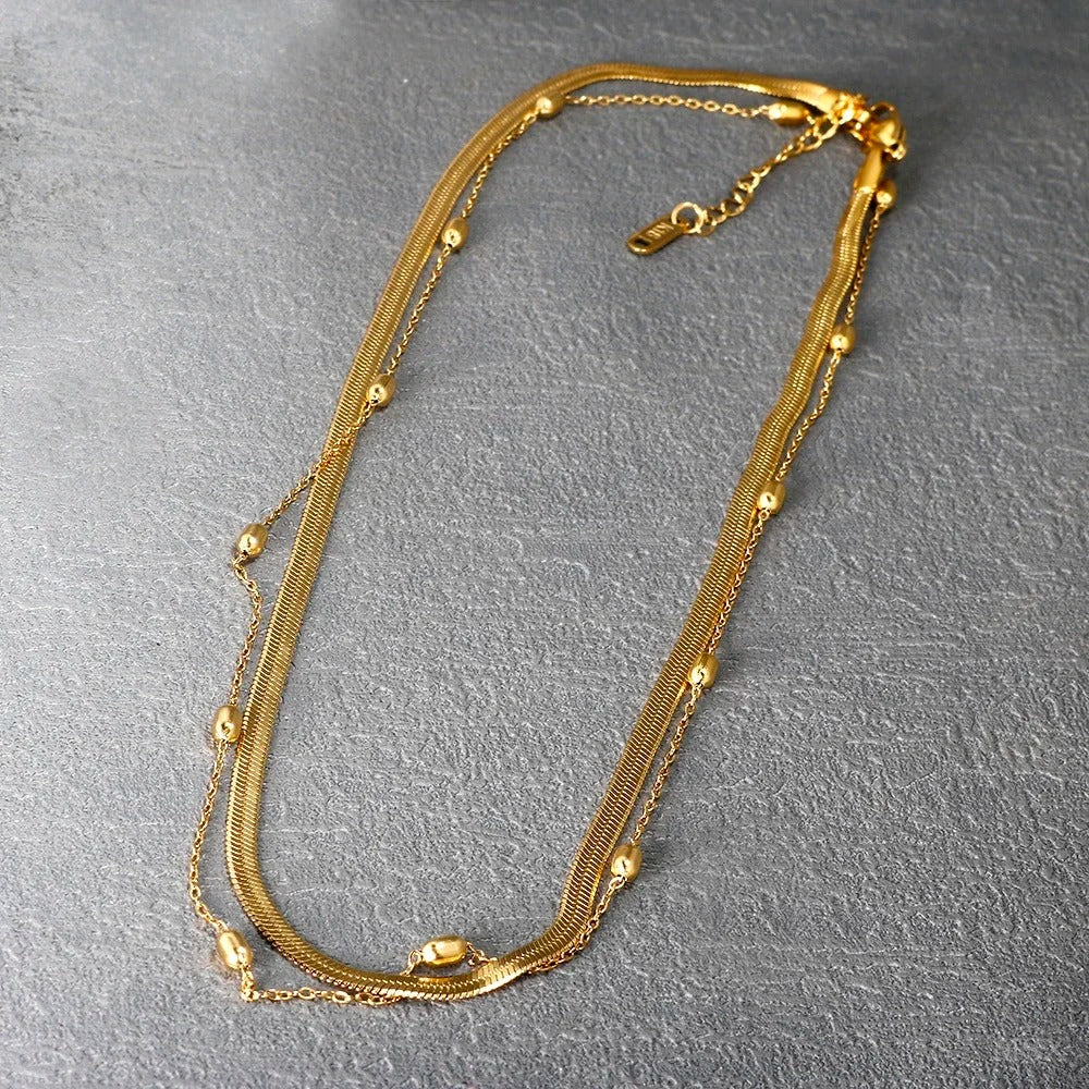Vintage Textured Layered Necklace