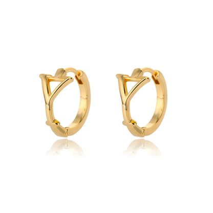 Minimal Initial Letter Stud Earrings