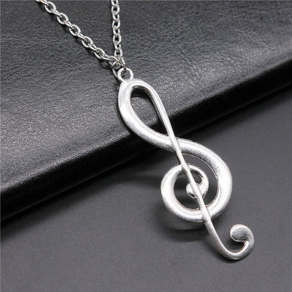 Antique Big Musical Note Necklace