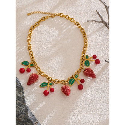 Strawberry Cherry Necklace