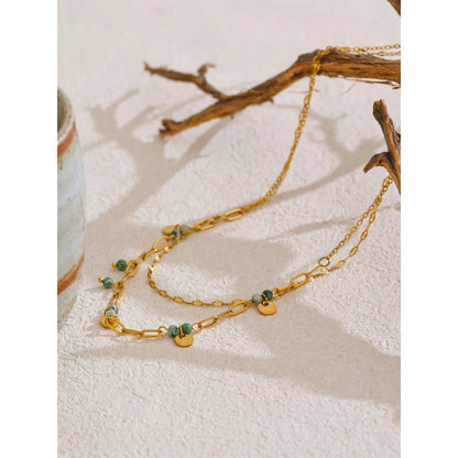 Natural Stone Double Layer Necklace