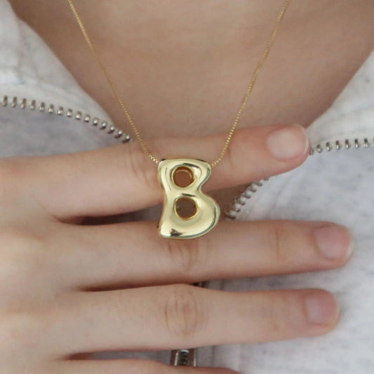 Chunky Balloon Initial Letter Necklace
