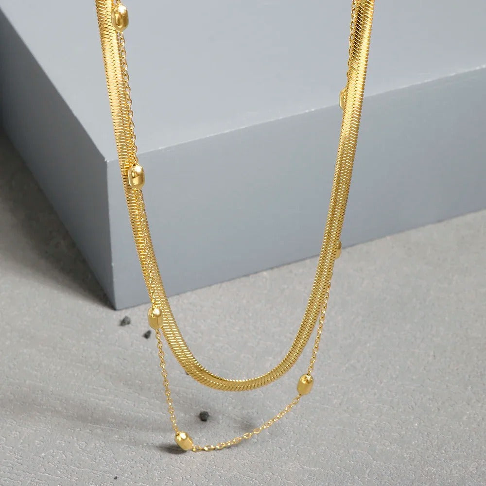 Vintage Textured Layered Necklace