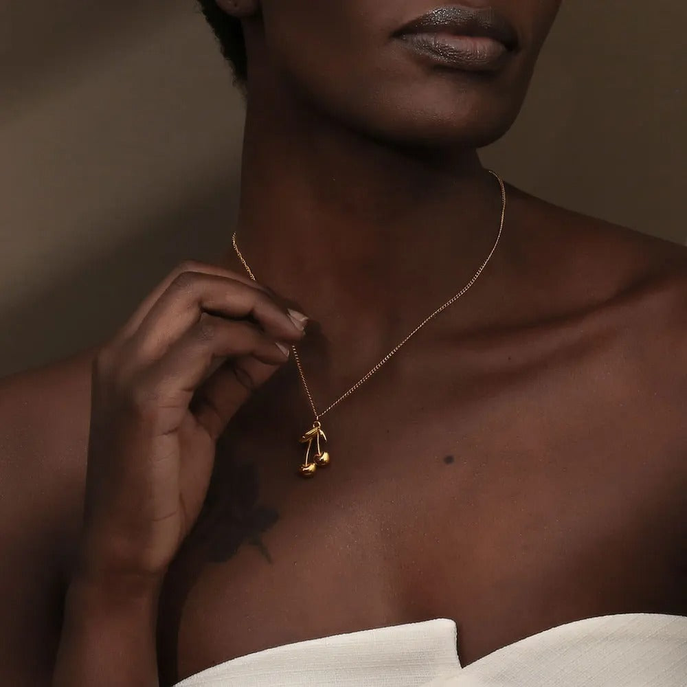 Dainty Bold Cherry Necklace