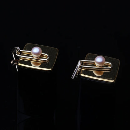 Dainty Pearl Necklace & Earrings Set