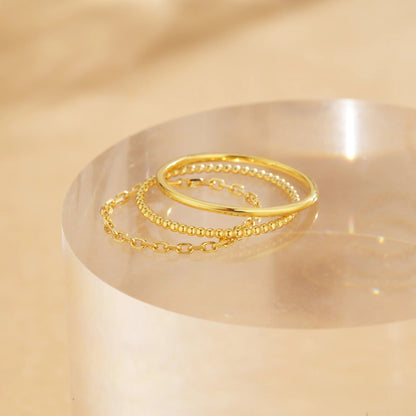 3pc Minimal Assorted Ring Set