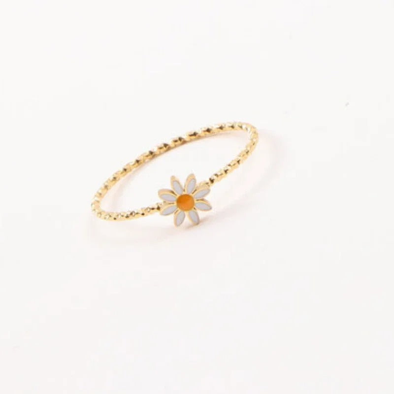 Pattern Sunflower Thin Ring