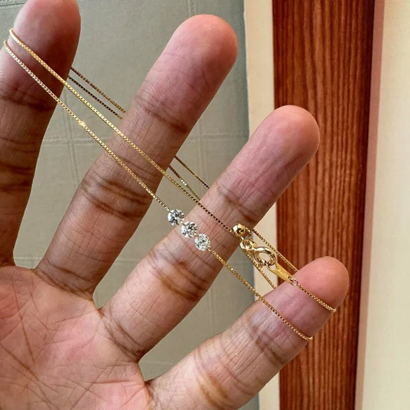 Delicate Three Stone Necklace