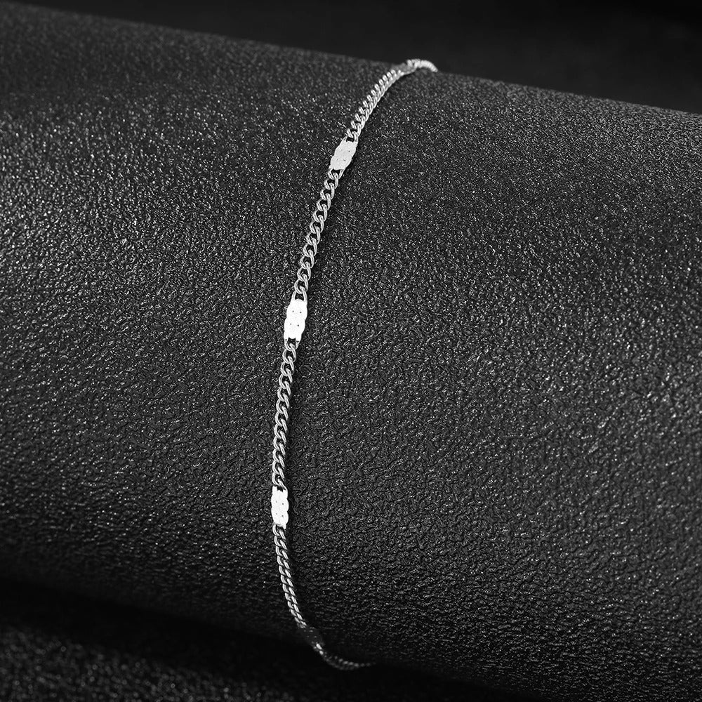 Delicate Minimal Thin Chain Anklet