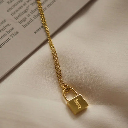 Lock Letter Initial Necklace